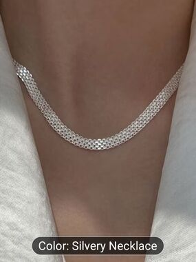 925 Sterling Silver fashion Necklace. Low Sensitivity unique woven chain. Elegan